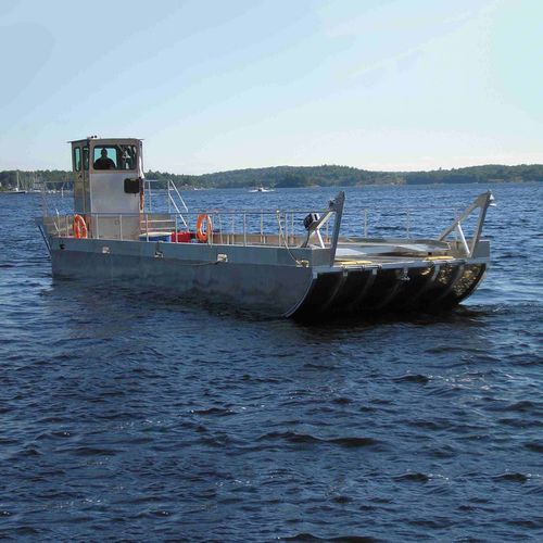 Barco profissional barcaça de trabalho - Vehicle Ferry 45' - Stanley Aluminum Boats - com motor de popa / em alumínio