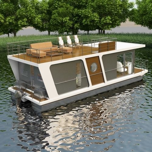 Barco-casa com motor de popa - INDEPENDENT 12M - Waterbus S.C. - a diesel / bimotor / máx. 12 pessoas