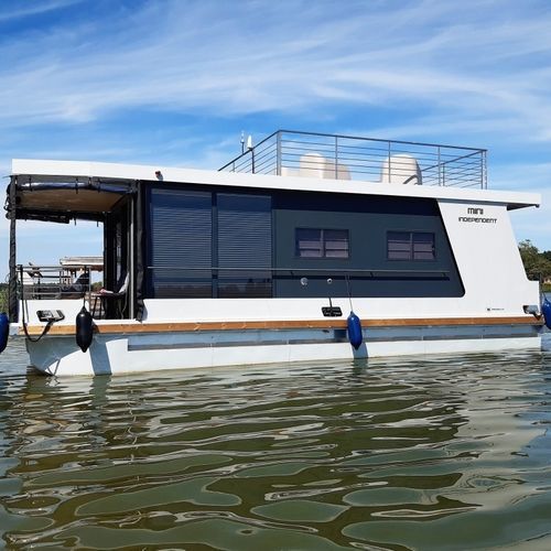 Barco-casa catamarã - MINI - Waterbus S.C. - com motor de popa / a diesel / de charter