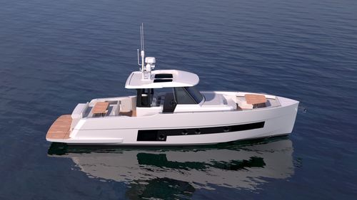 Lancha Express Cruiser com motor de centro - 400 - Sundeck Yachts AG - a diesel / bimotor / com cockpit fechado