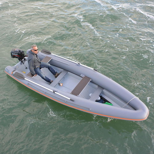Barco inflável com motor de popa - 460 - F-RIB - semirrígido / dobrável / open