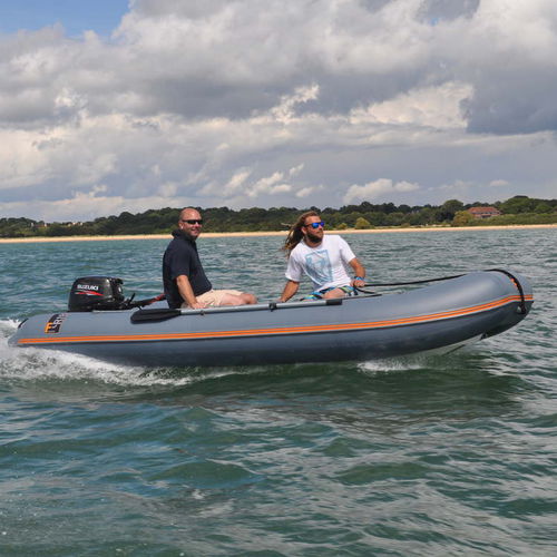 Barco inflável com motor de popa - 430 - F-RIB - semirrígido / dobrável / open