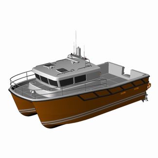 Barco profissional barco de trabalho - ST-10000 - Uniworkboats SIA - catamarã / com motor de centro / em alumínio