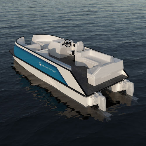 Pontoon boat com motor de popa - Pure Watercraft - elétrico / bimotor / open