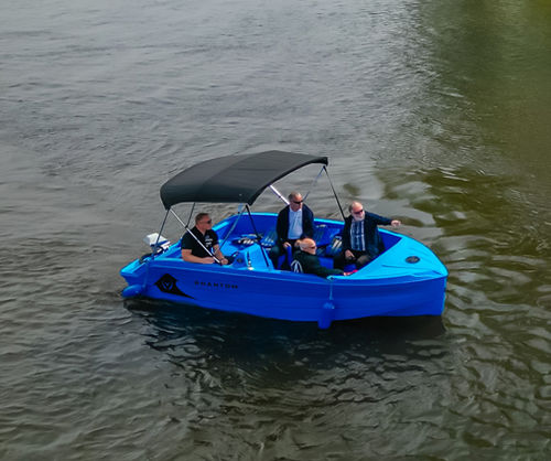 Bote com motor de popa - PHANTOM - Vision Marine Technologies - elétrico / open / com console lateral