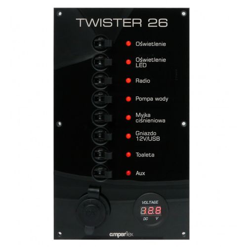 Quadro elétrico para barco - BS08HCV - amperflex - de corrente / LED / com voltímetro
