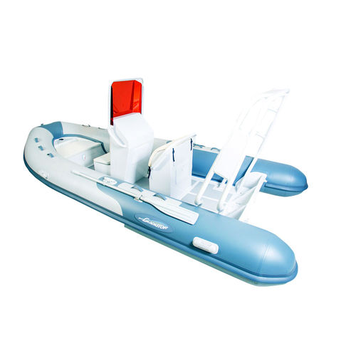Barco inflável com motor de popa - 470 AL series - BS Marine - de casco rígido (RIB) / com console central / open