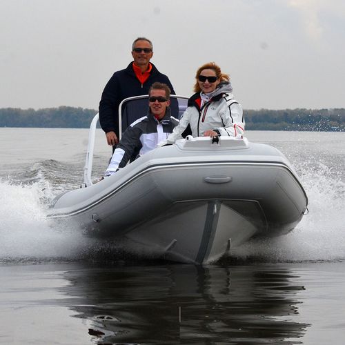 Barco inflável com motor de popa - A450L - GALA MARINE INTERNATIONAL In - semirrígido / open / de pesca