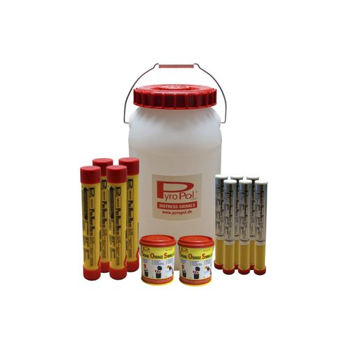Kit de pirotécnicos de sinalização e salvatagem para barco: navegação costeira (fachos manuais, sinais fumígenos, foguetes sinalizadores) - 2-1308700 - PyroPol GmbH