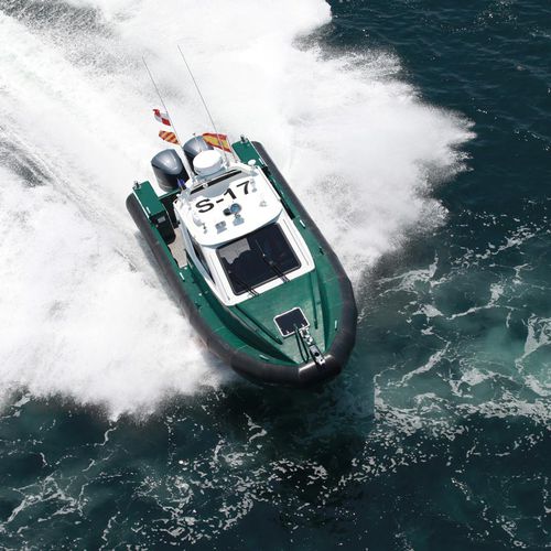Barco profissional barco-patrulha - RAL-850-ZSF - AISTER ALUMINIUM SHIPYARD - com motor de popa / em alumínio