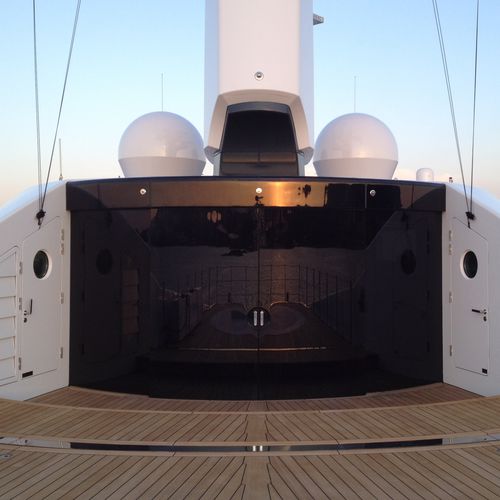 Porta de vidro para iate - CSD - RM Nautical - automática / de correr