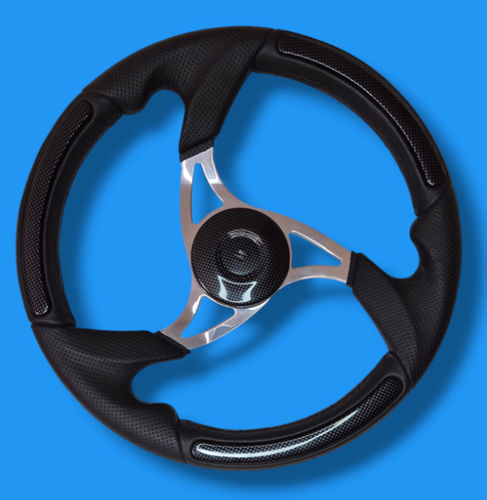 Volante para barco a motor em alumínio - SSS04 - Volantec OOD - preto