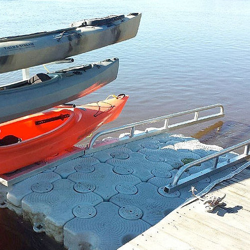 Rampa de lançamento para caiaques - Lifting Heavier Boats - Dock Blocks