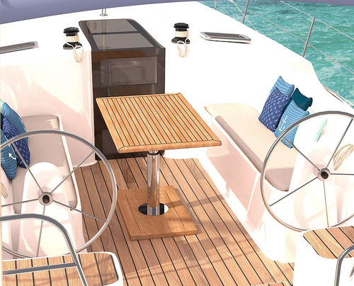 Mesa para barco - Ruby T - Mia Marin - ajustável / em teca