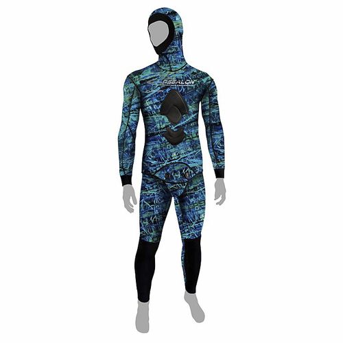 Roupa completa de neoprene para pesca submarina - Blue Fusion - EPSEALON - de mangas longas / com capuz / de duas peças
