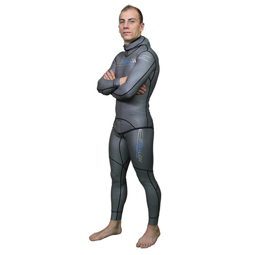 Roupa completa de neoprene para mergulho livre - Naiad - EPSEALON - de mangas longas / com capuz / de duas peças