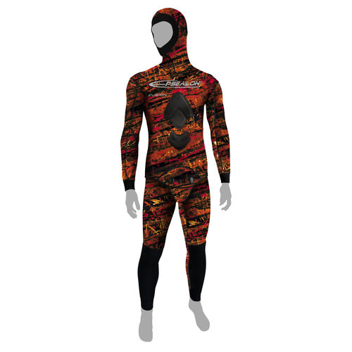 Roupa completa de neoprene para pesca submarina - Red Fusion - EPSEALON - de mangas longas / com capuz / de duas peças