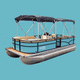 pontoon boat com motor de popa / open / com console lateral / de cruzeiro