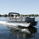 pontoon boat com motor de popa / tri-tube / open / com console lateral