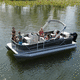 pontoon boat com motor de popa / open / com console lateral / para esqui aquático