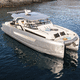 lancha Express Cruiser catamarã / com motor de popa / de gasolina / bimotor