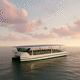 barco profissional elétrico a energia solar / barco de passageiros / catamarã / com motor de popa